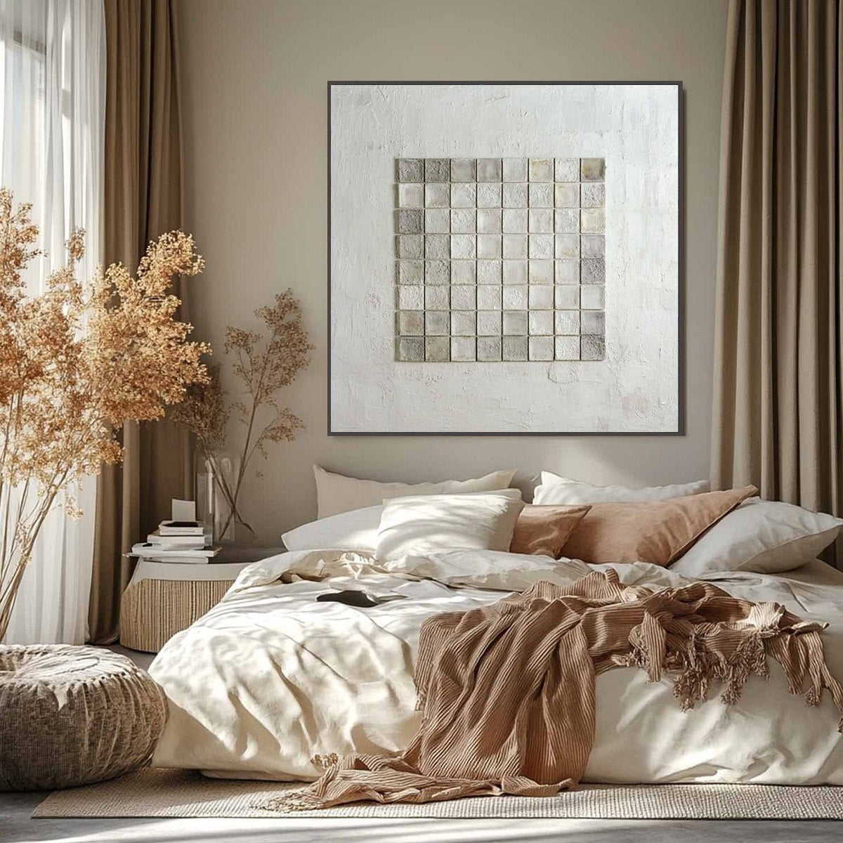 TESSELLATION: Textured Minimalist Abstract White Oil Painting