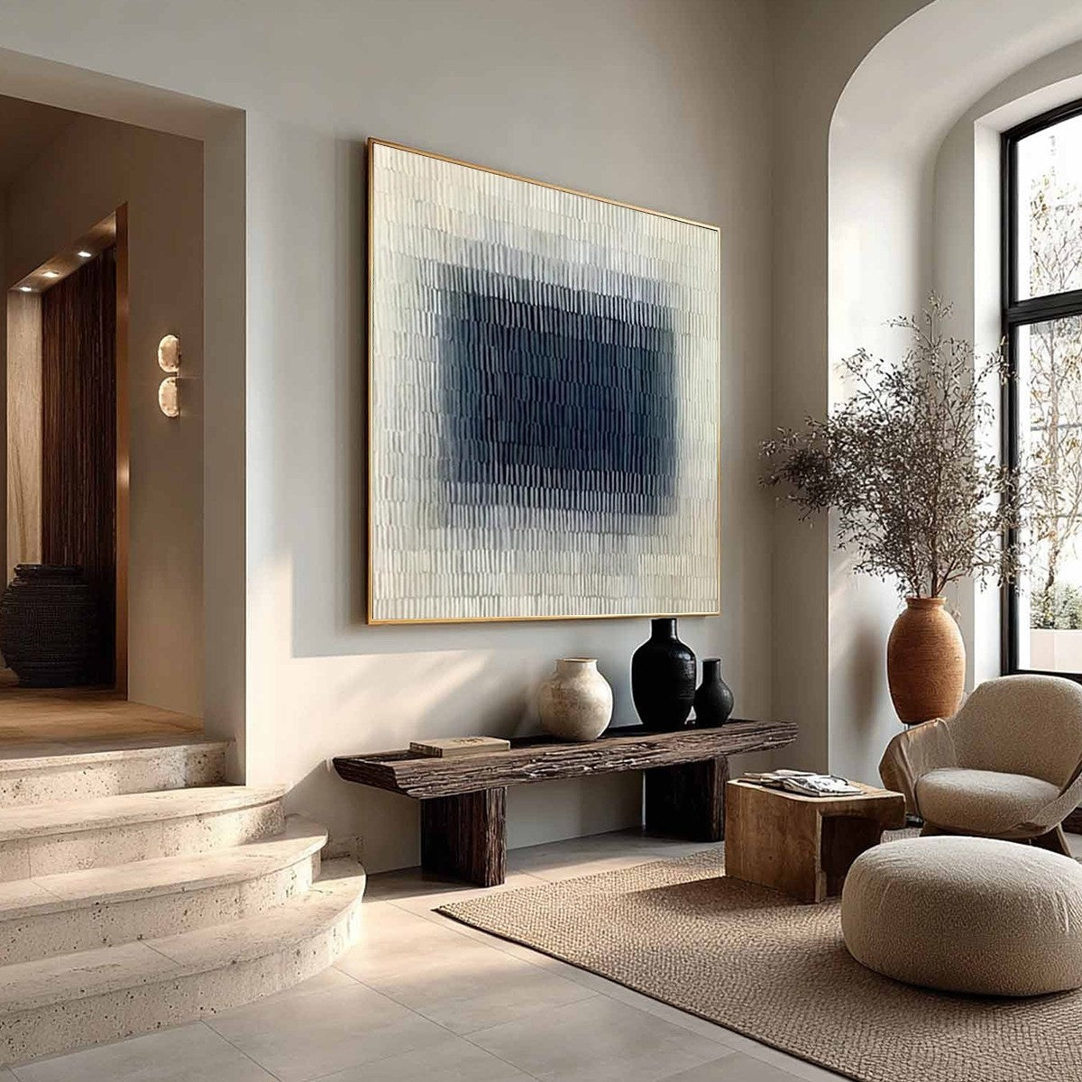 TEXTURED DEPTHS: Minimalist Textured Abstract Painting