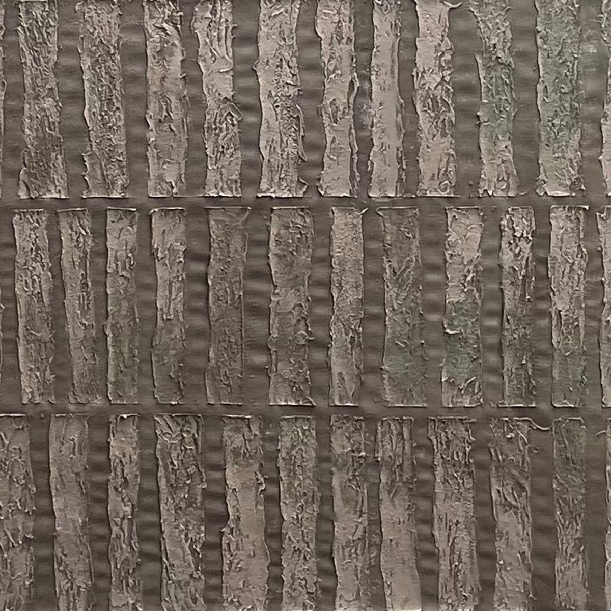 TEXTURED RECTANGLE ARRAY: Minimalist Textured Painting in Brown