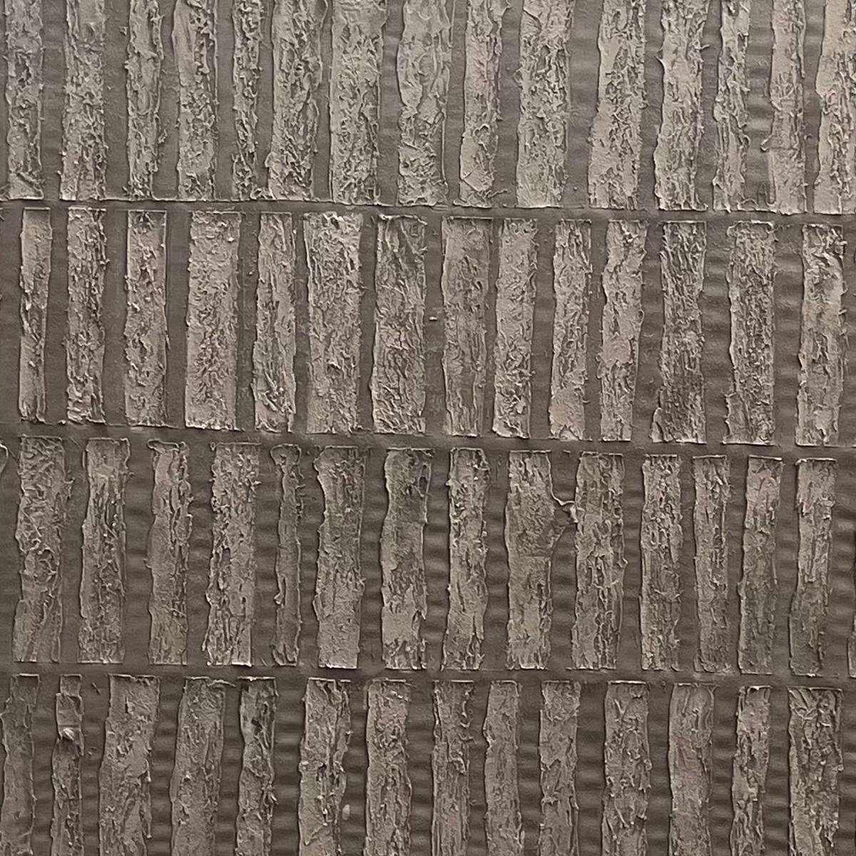 TEXTURED RECTANGLE ARRAY: Minimalist Textured Painting in Brown