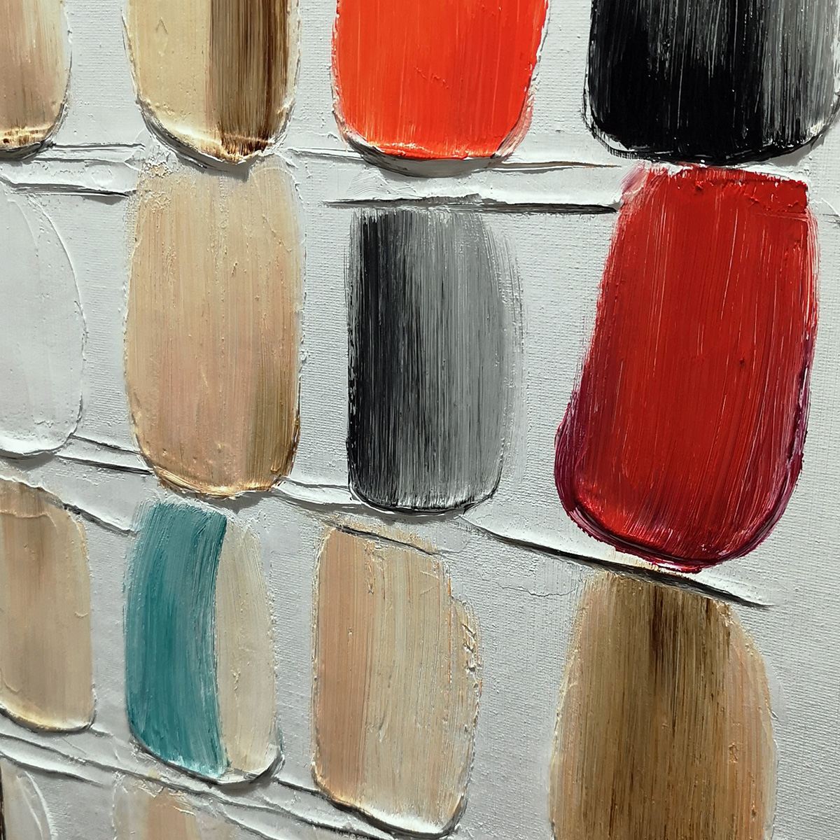 TEXTURED TILES: Minimalist Abstract Textured Oil Painting