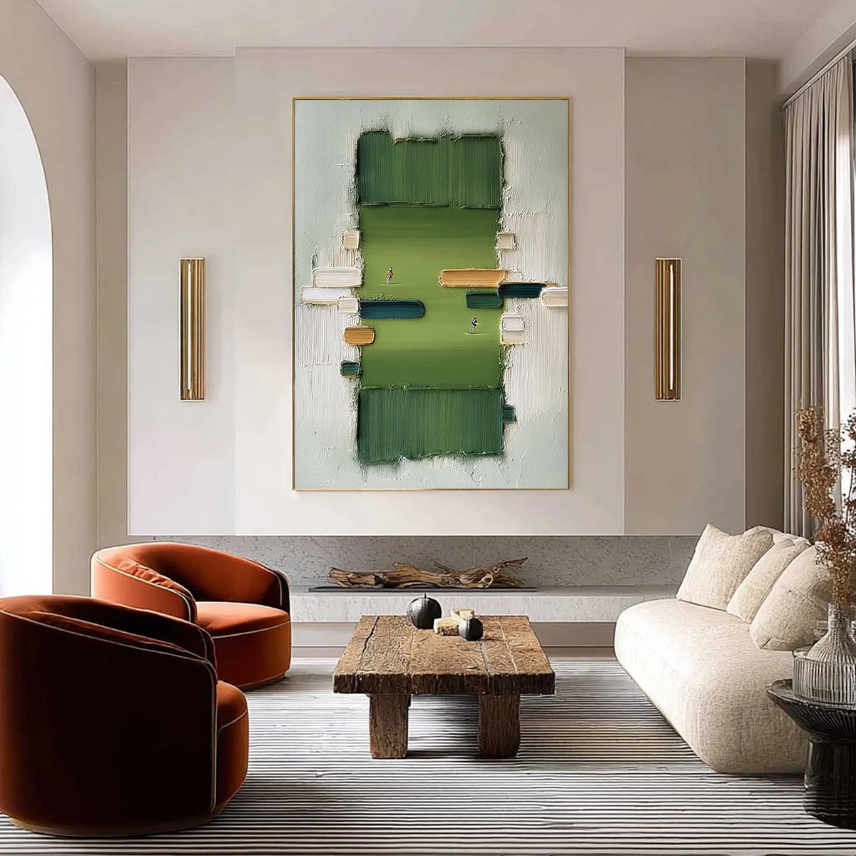 THE ARENA: Textured Abstract Sports Painting with a Minimalist Feel