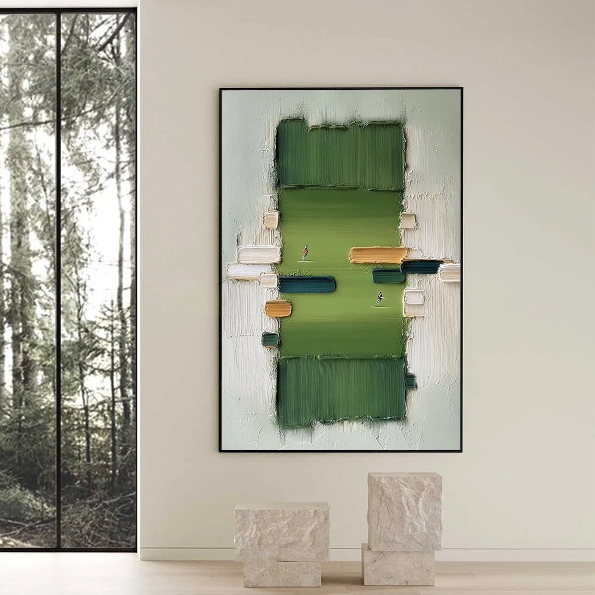 THE ARENA: Textured Abstract Sports Painting with a Minimalist Feel