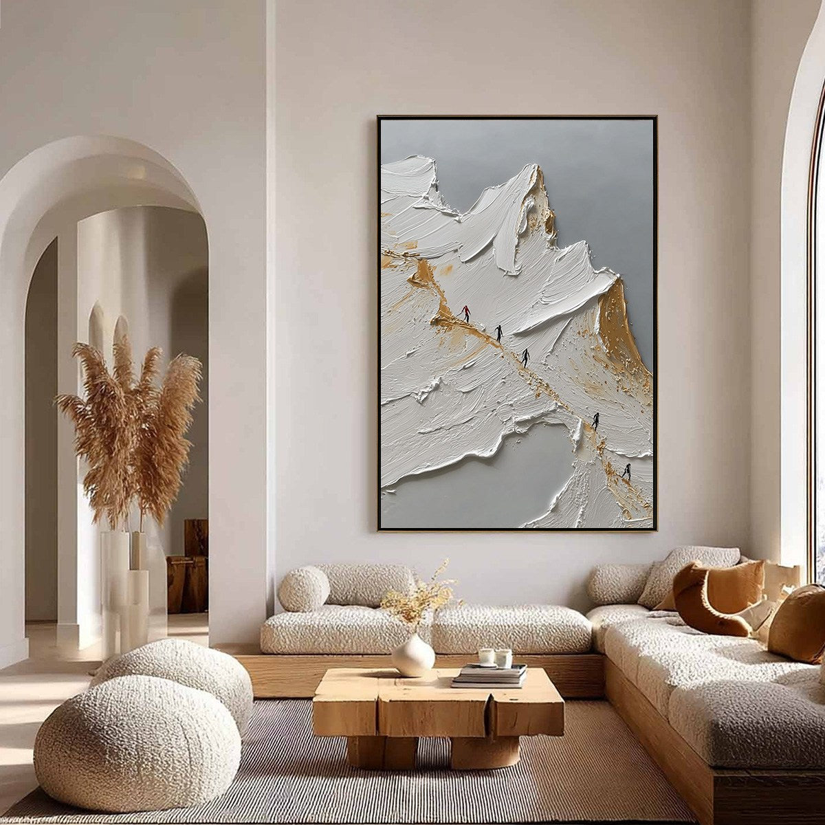 THE ASCENT: Textured Abstract Mountain Impasto Oil Painting