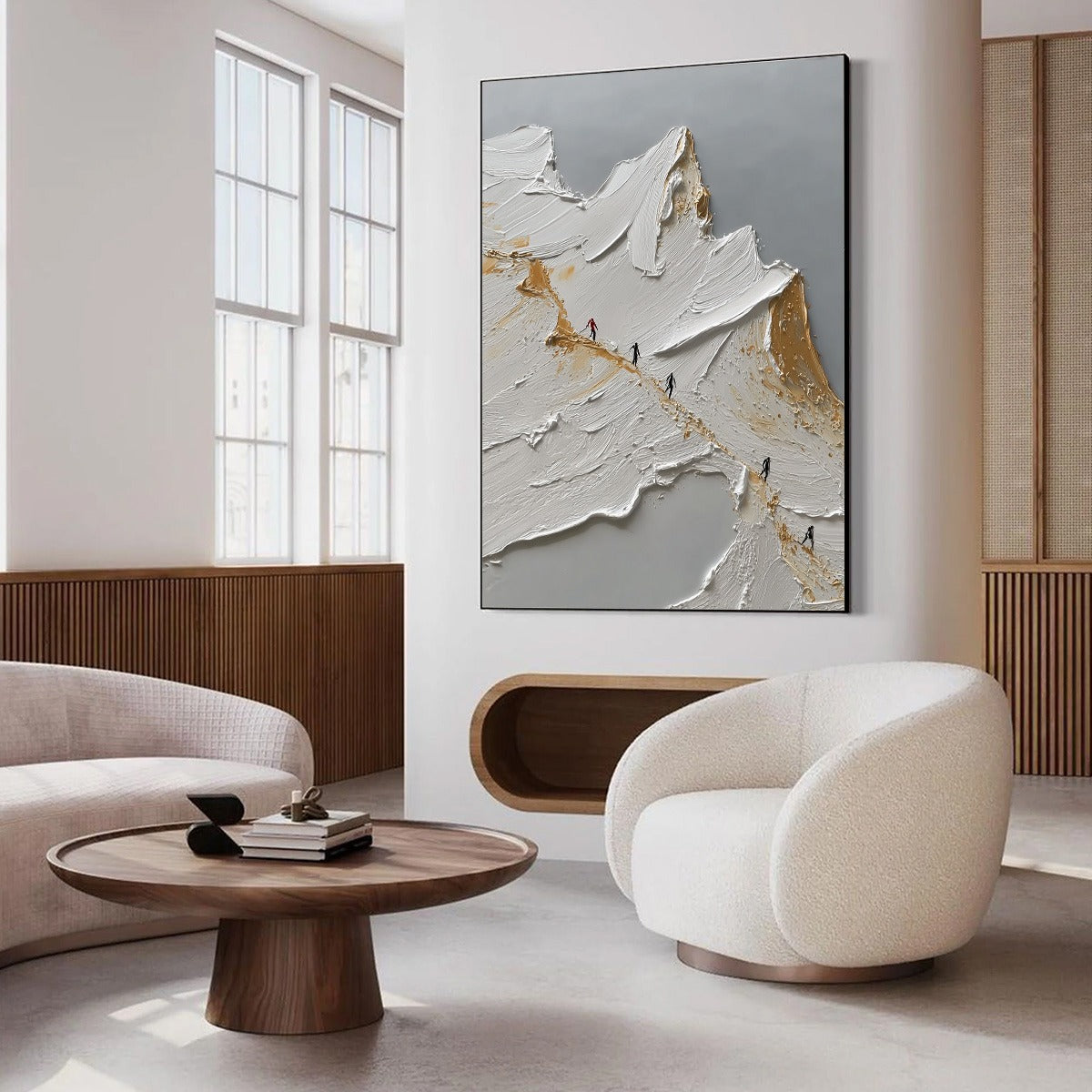 THE ASCENT: Textured Abstract Mountain Impasto Oil Painting