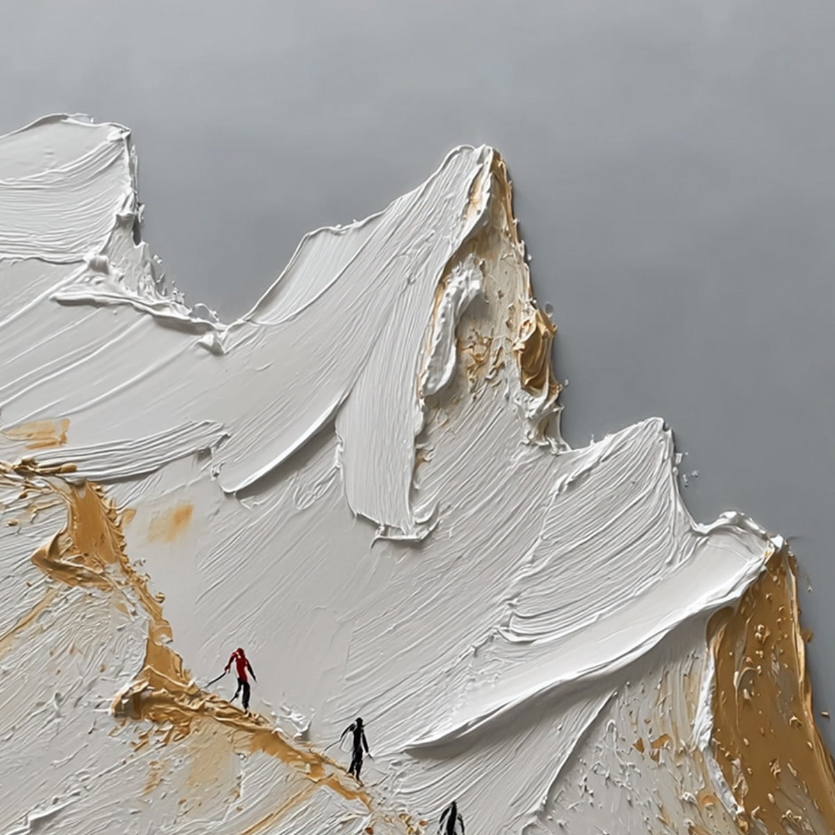 THE ASCENT: Textured Abstract Mountain Impasto Oil Painting