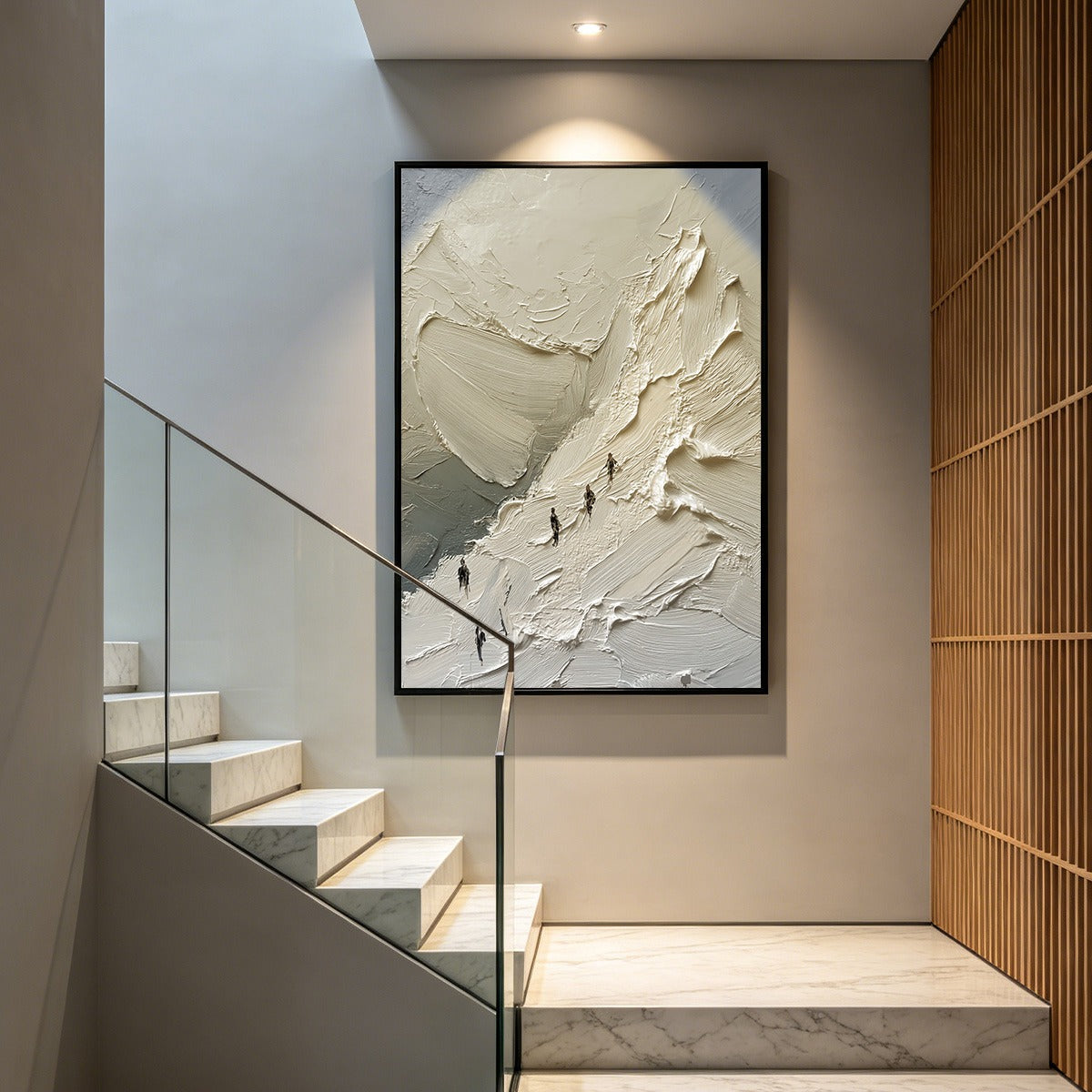 THE ASCENT Textured Impasto Mountain Oil Painting Wall Art