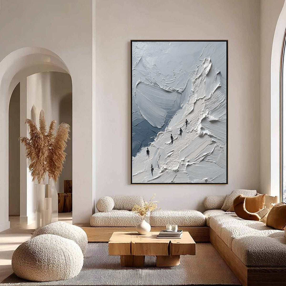 THE ASCENT Textured Impasto Mountain Oil Painting Wall Art