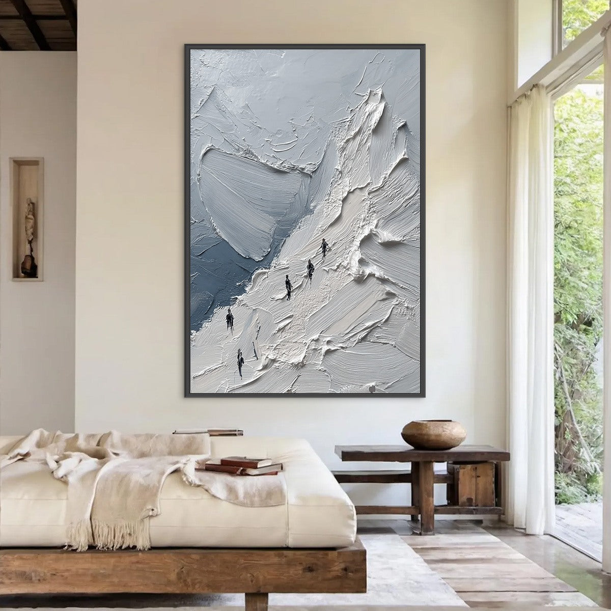 THE ASCENT Textured Impasto Mountain Oil Painting Wall Art