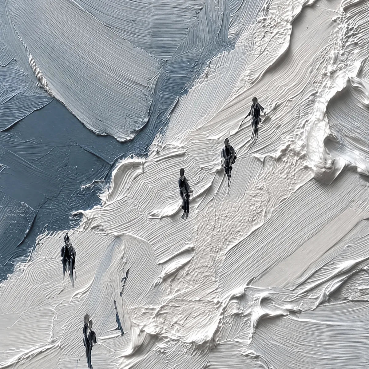 THE ASCENT Textured Impasto Mountain Oil Painting Wall Art