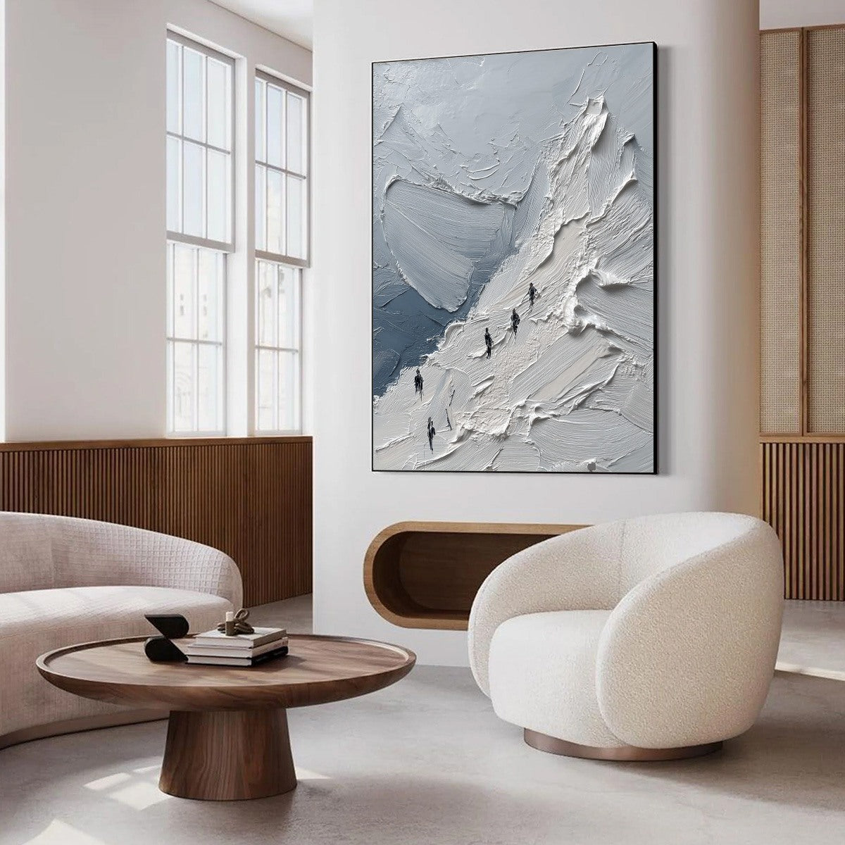 THE ASCENT Textured Impasto Mountain Oil Painting Wall Art