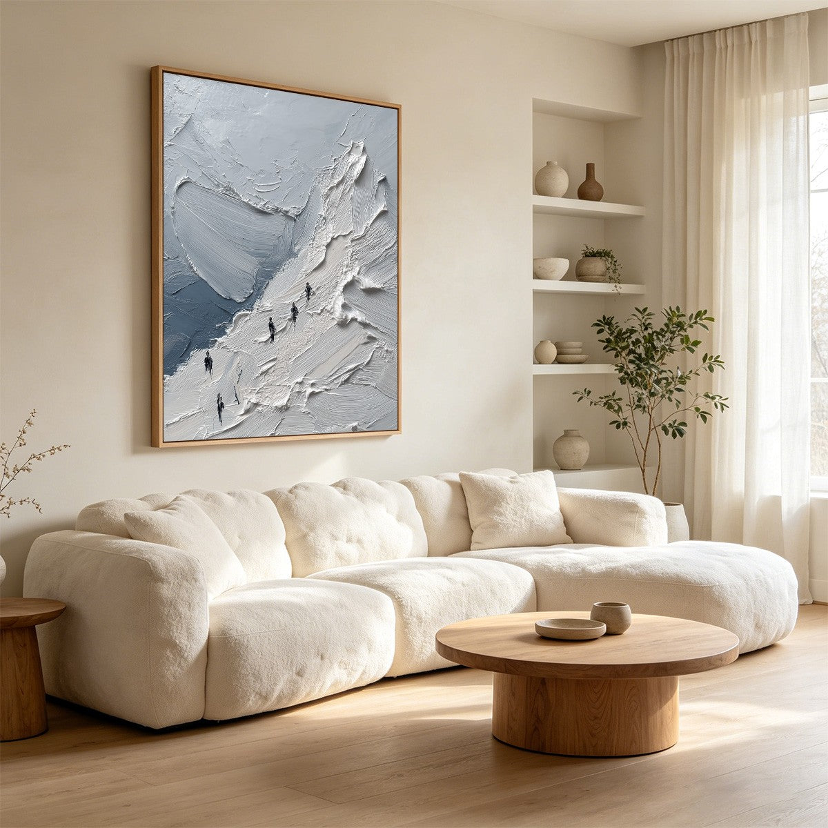 THE ASCENT Textured Impasto Mountain Oil Painting Wall Art