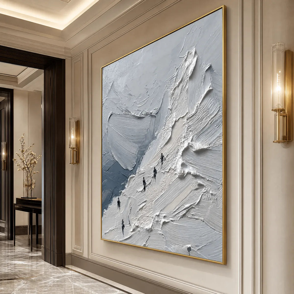 THE ASCENT Textured Impasto Mountain Oil Painting Wall Art