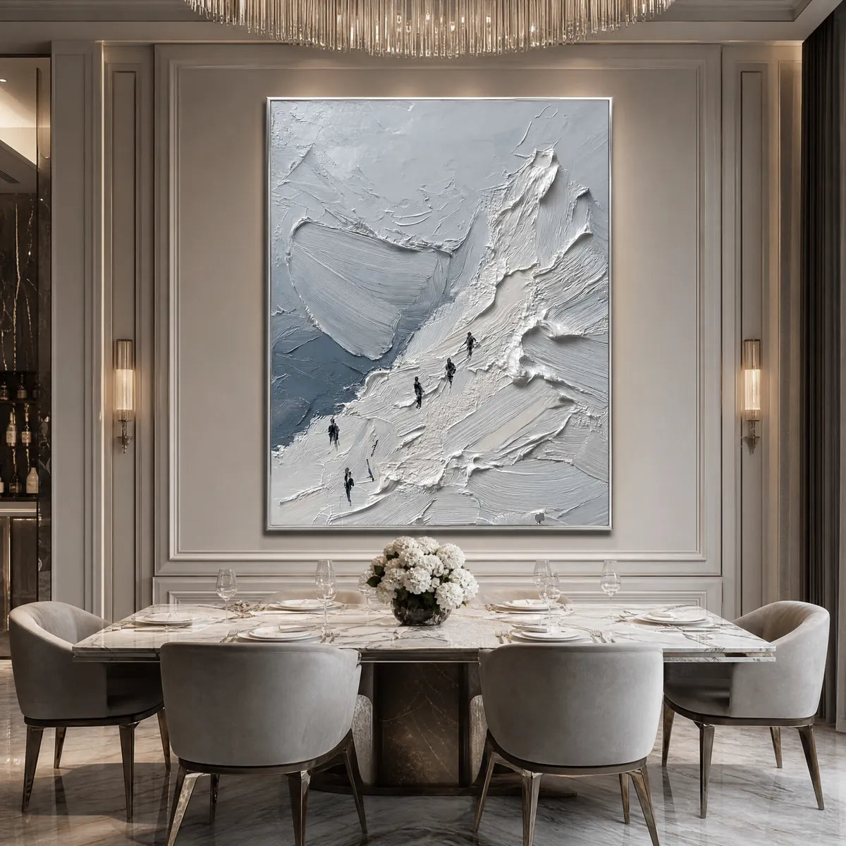 THE ASCENT Textured Impasto Mountain Oil Painting Wall Art