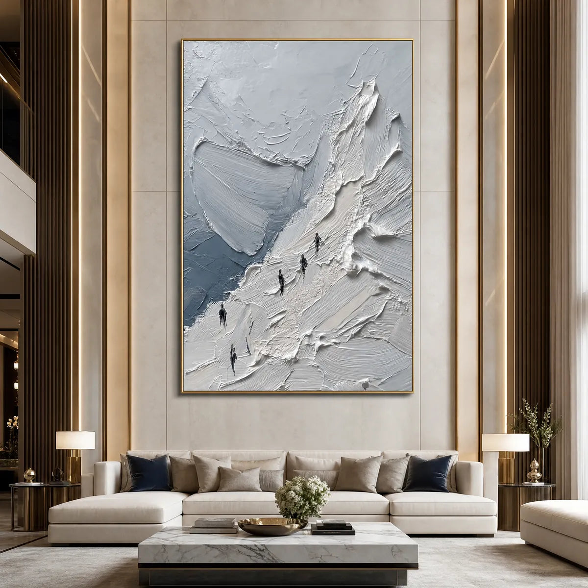 THE ASCENT Textured Impasto Mountain Oil Painting Wall Art