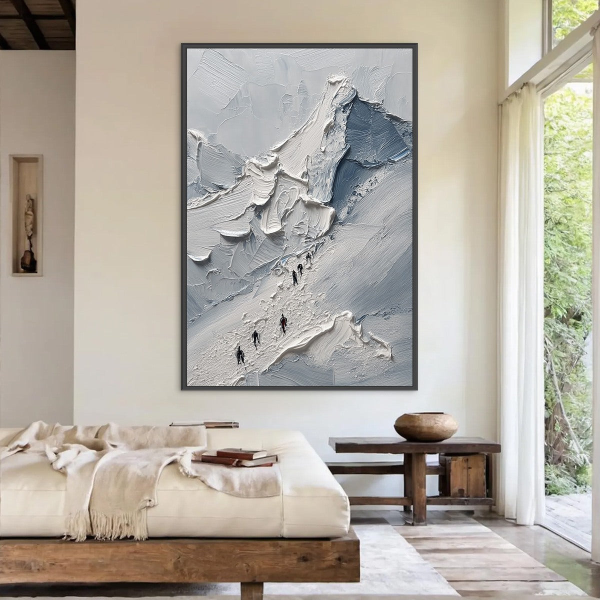 THE ASCENT: Textured Palette Knife Mountain Climbers Wall Art