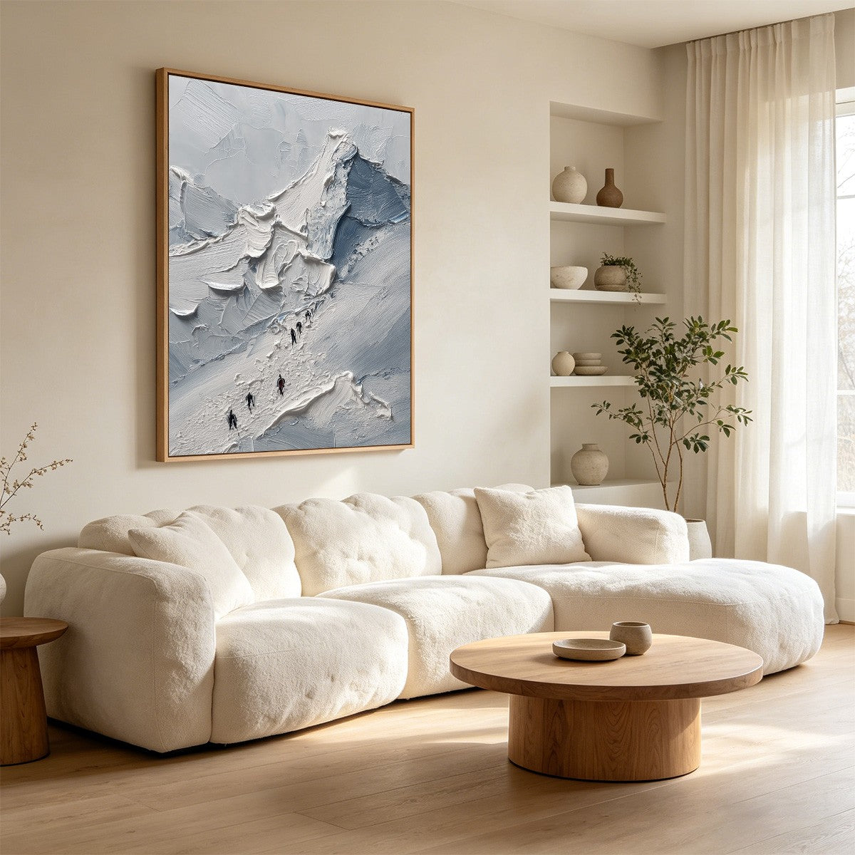 THE ASCENT: Textured Palette Knife Mountain Climbers Wall Art