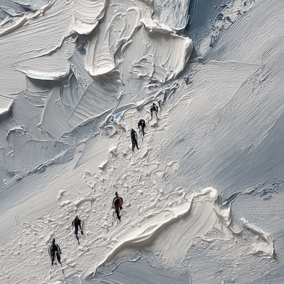 THE ASCENT: Textured Palette Knife Mountain Climbers Wall Art