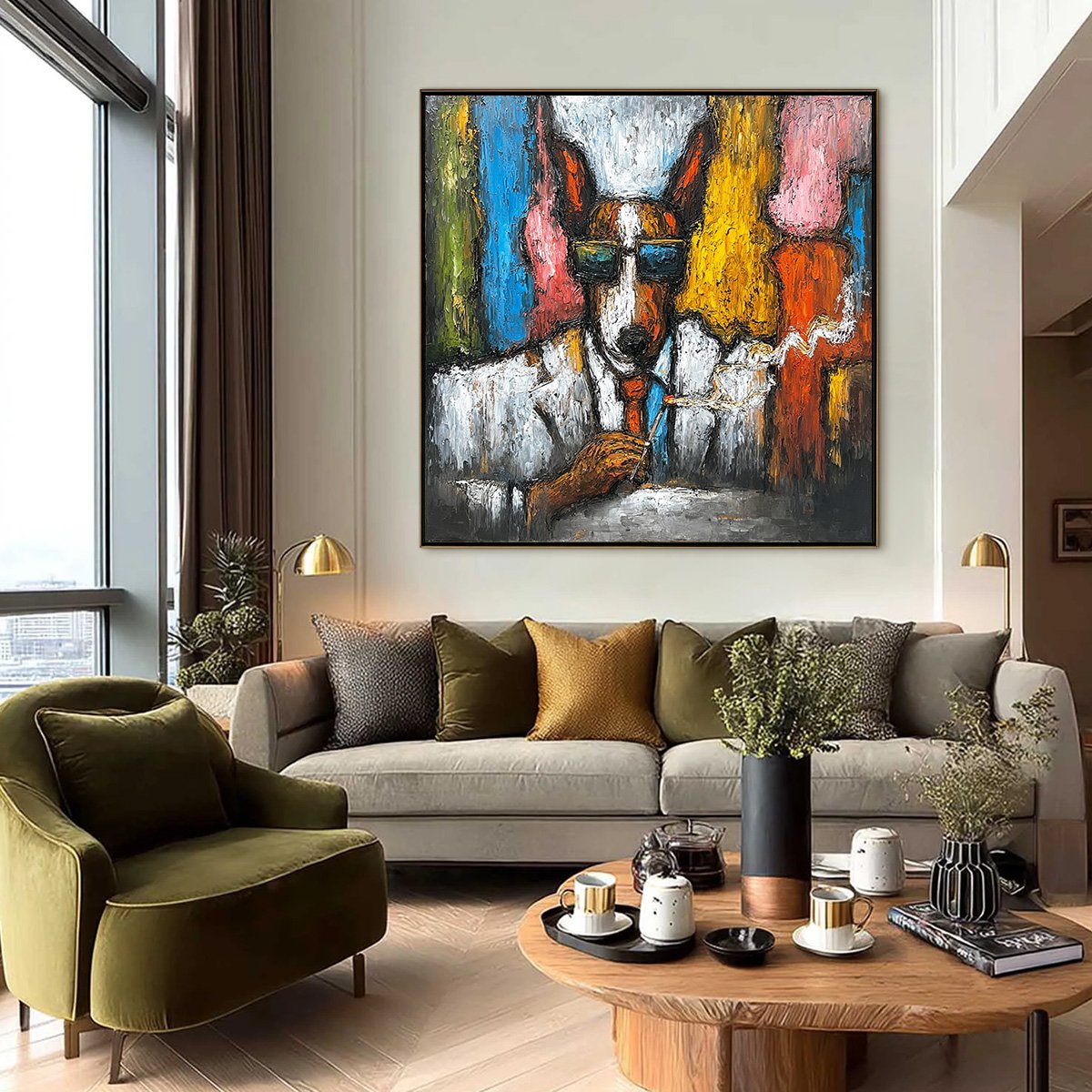 THE BOSS: Colorful Impasto Dog Portrait Painting