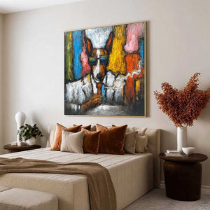 THE BOSS: Colorful Impasto Dog Portrait Painting