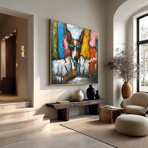 THE BOSS: Colorful Impasto Dog Portrait Painting