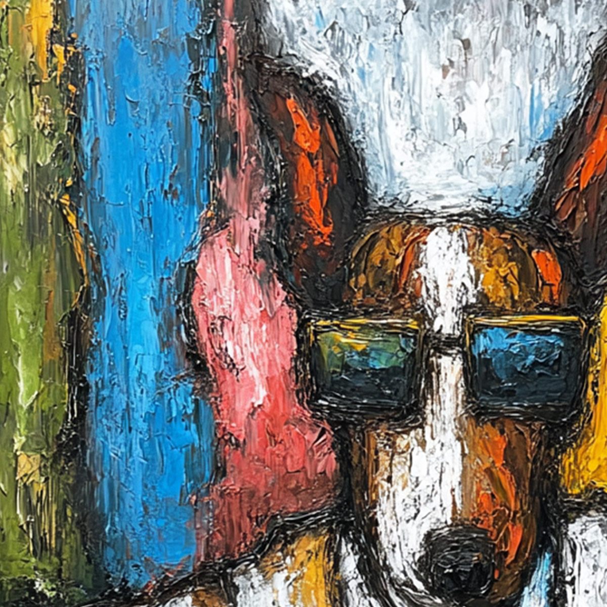 THE BOSS: Colorful Impasto Dog Portrait Painting