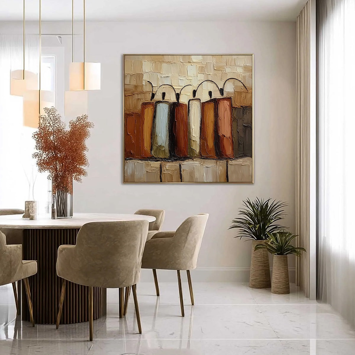 THE COLLECTIVE: Square Abstract Impasto Palette Knife Painting