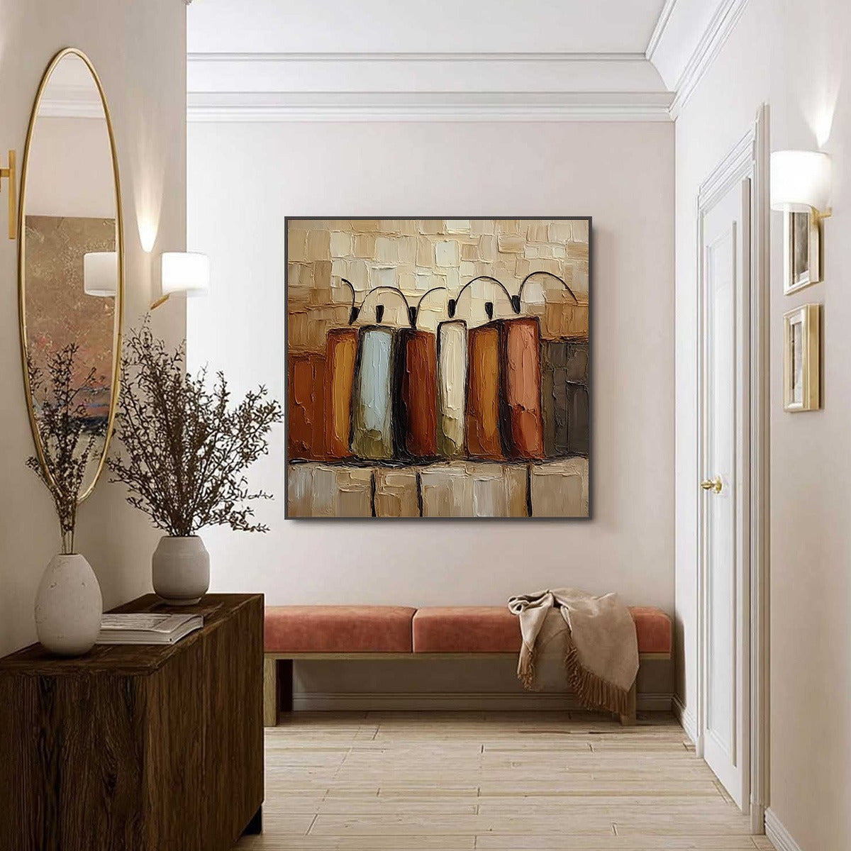 THE COLLECTIVE: Square Abstract Impasto Palette Knife Painting