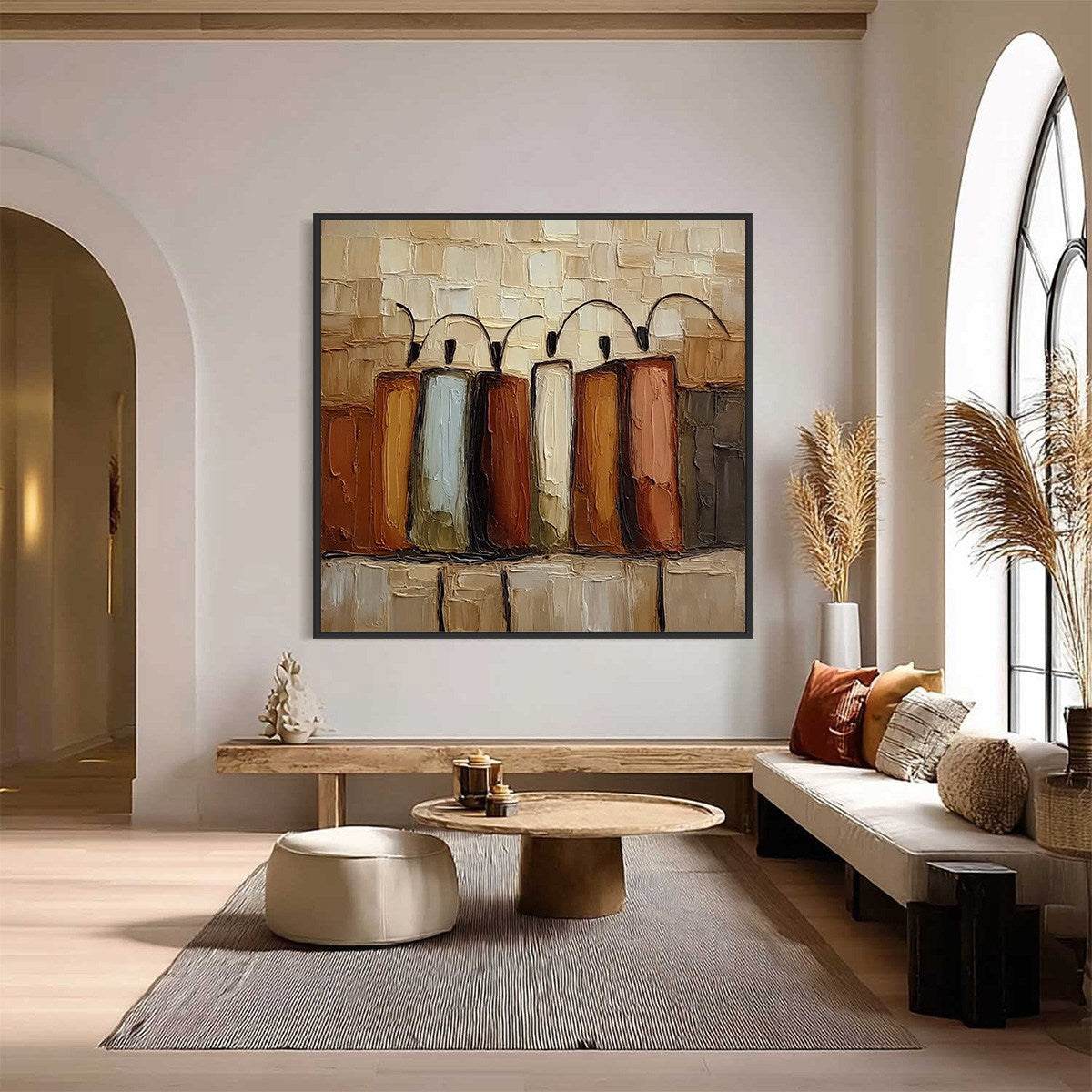 THE COLLECTIVE: Square Abstract Impasto Palette Knife Painting