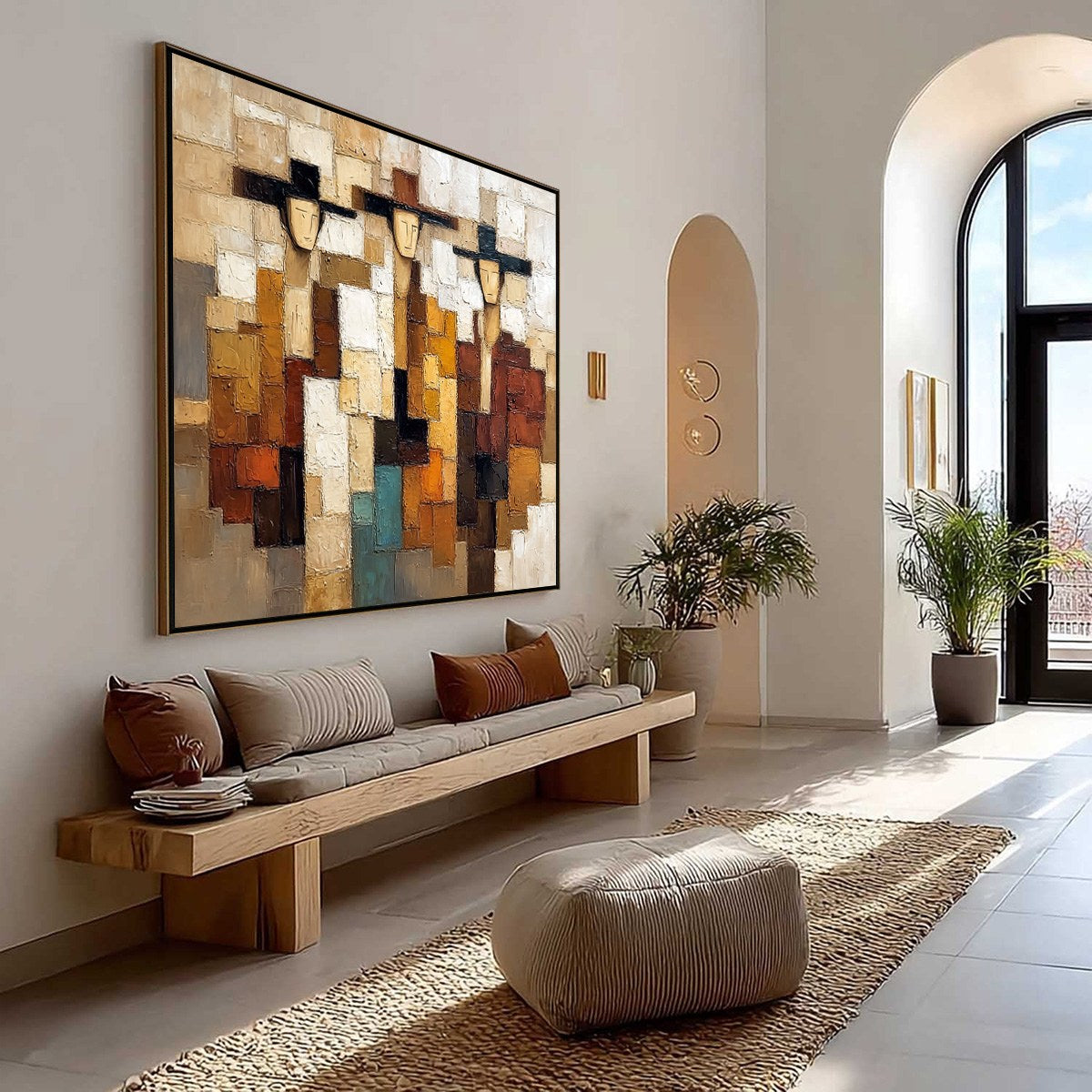 THE COMPADRES: Abstract Figurative Impasto Palette Knife Painting