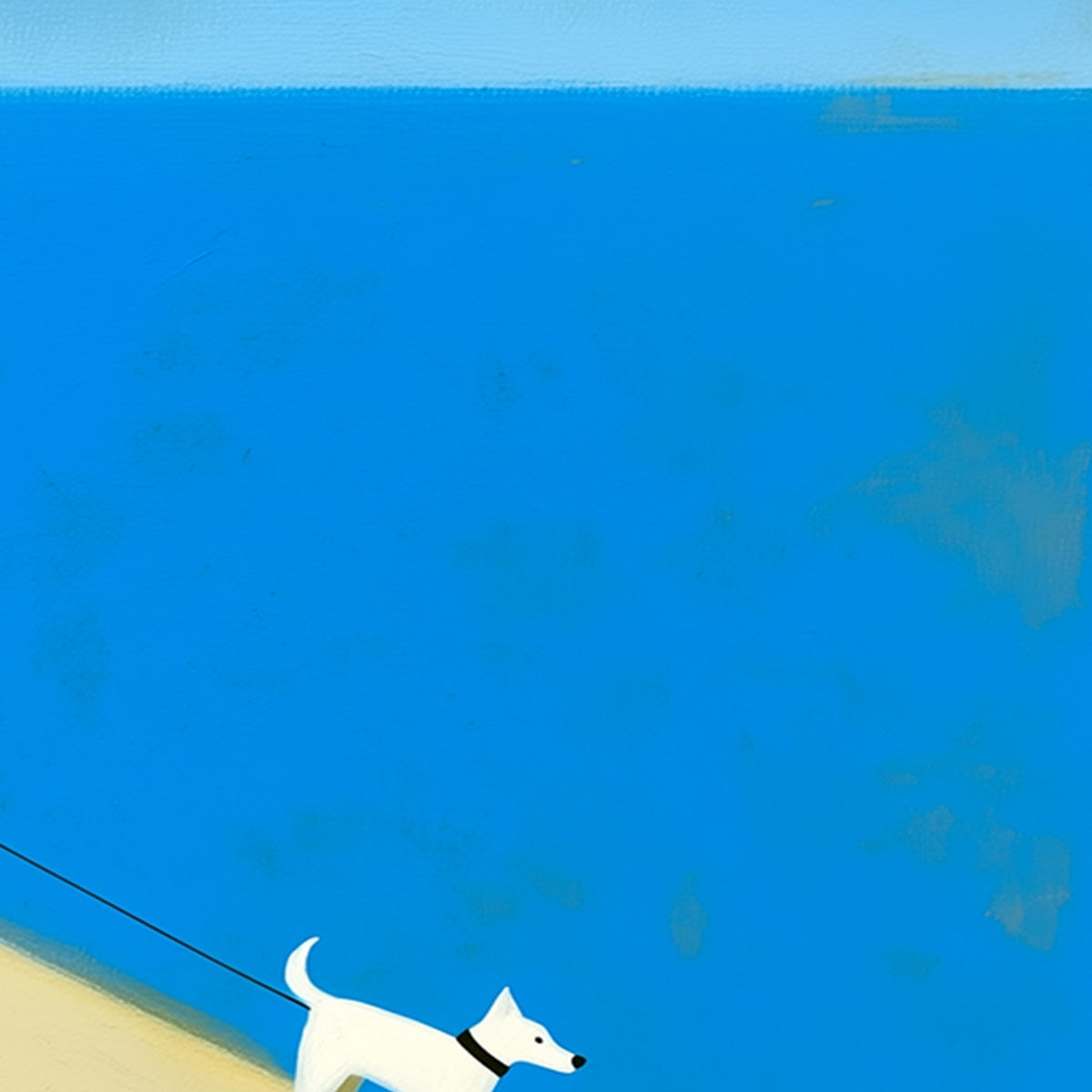 THE COMPANION Minimalist Beach Oil Painting | Modern Wall Art