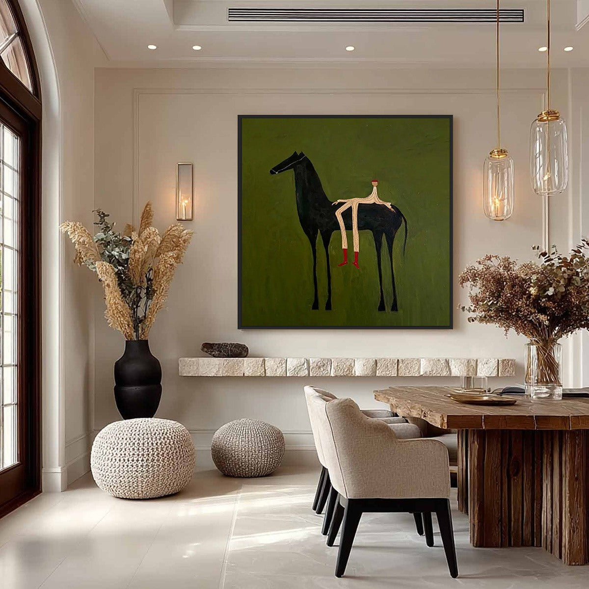 THE COMPANION: Modern Figurative Painting of a Horse and Rider