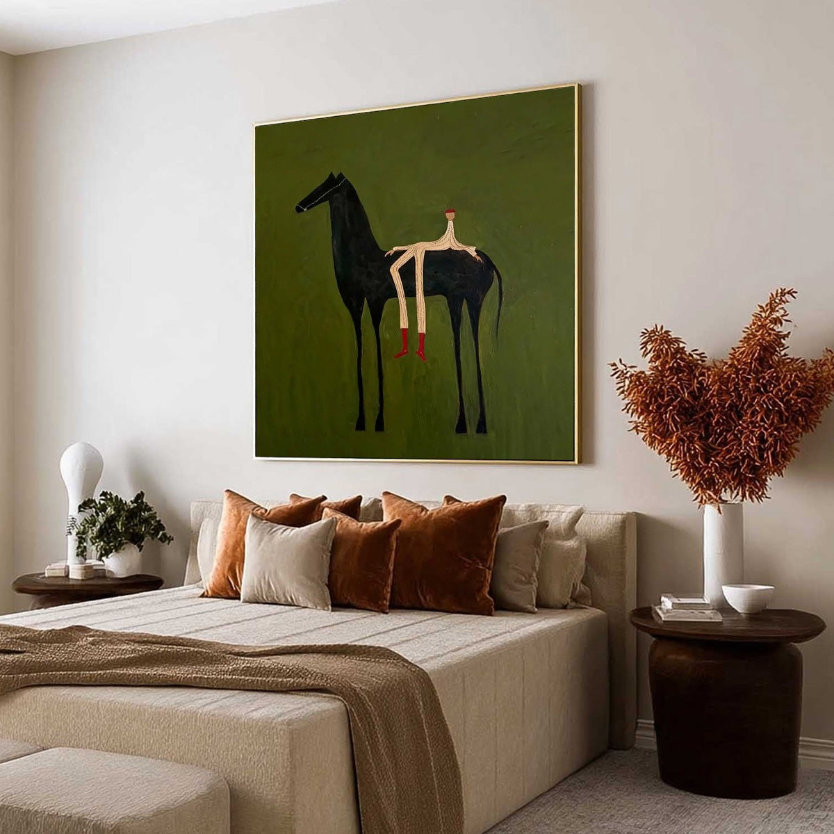 THE COMPANION: Modern Figurative Painting of a Horse and Rider