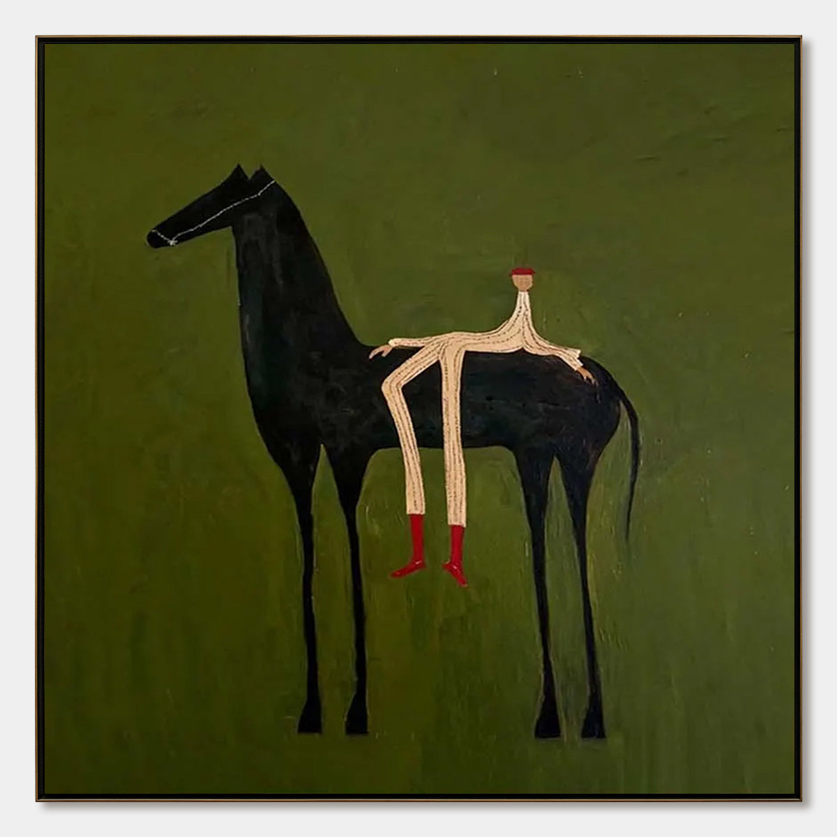 THE COMPANION: Modern Figurative Painting of a Horse and Rider