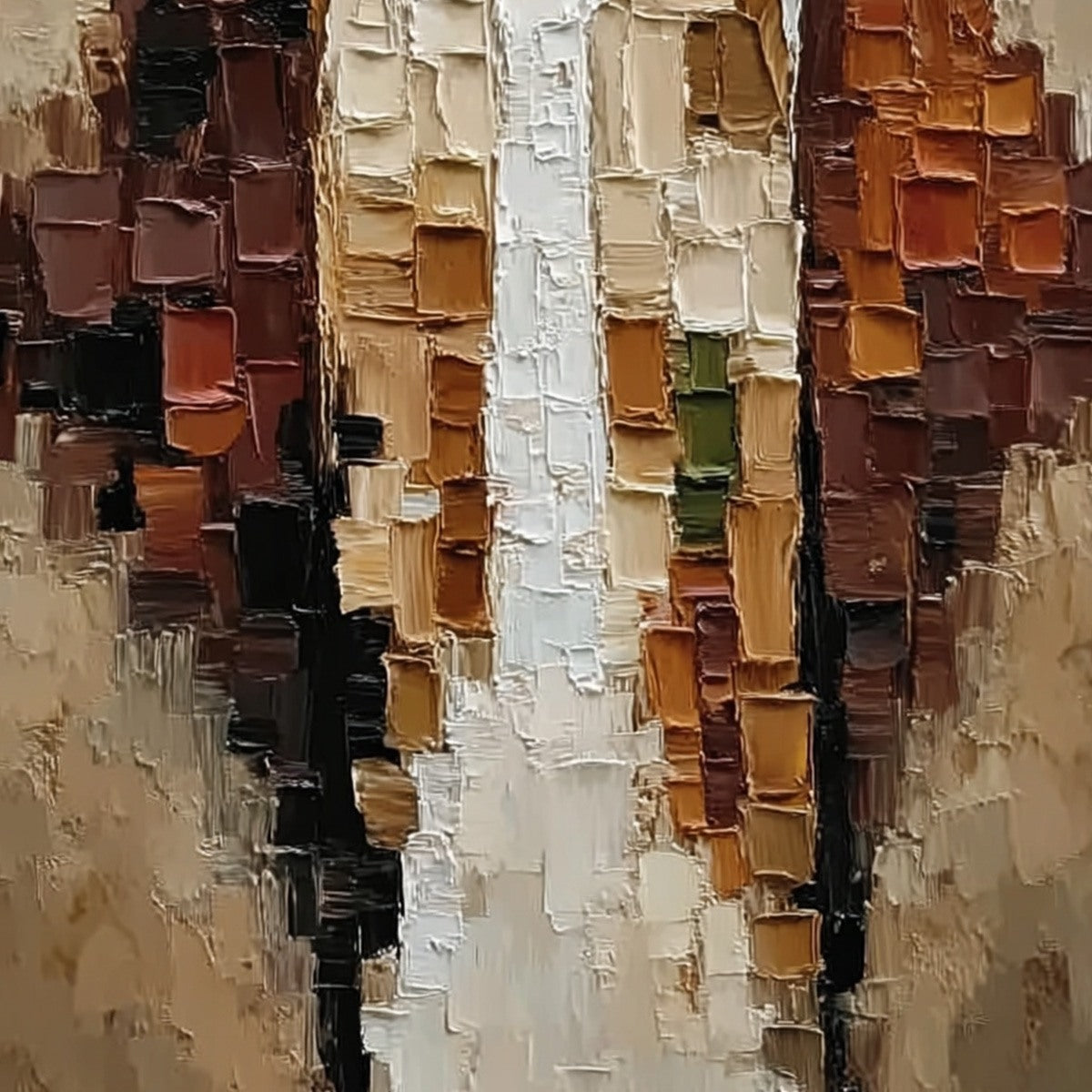 THE COMPANIONS: Heavily Textured Abstract Figurative Impasto Painting