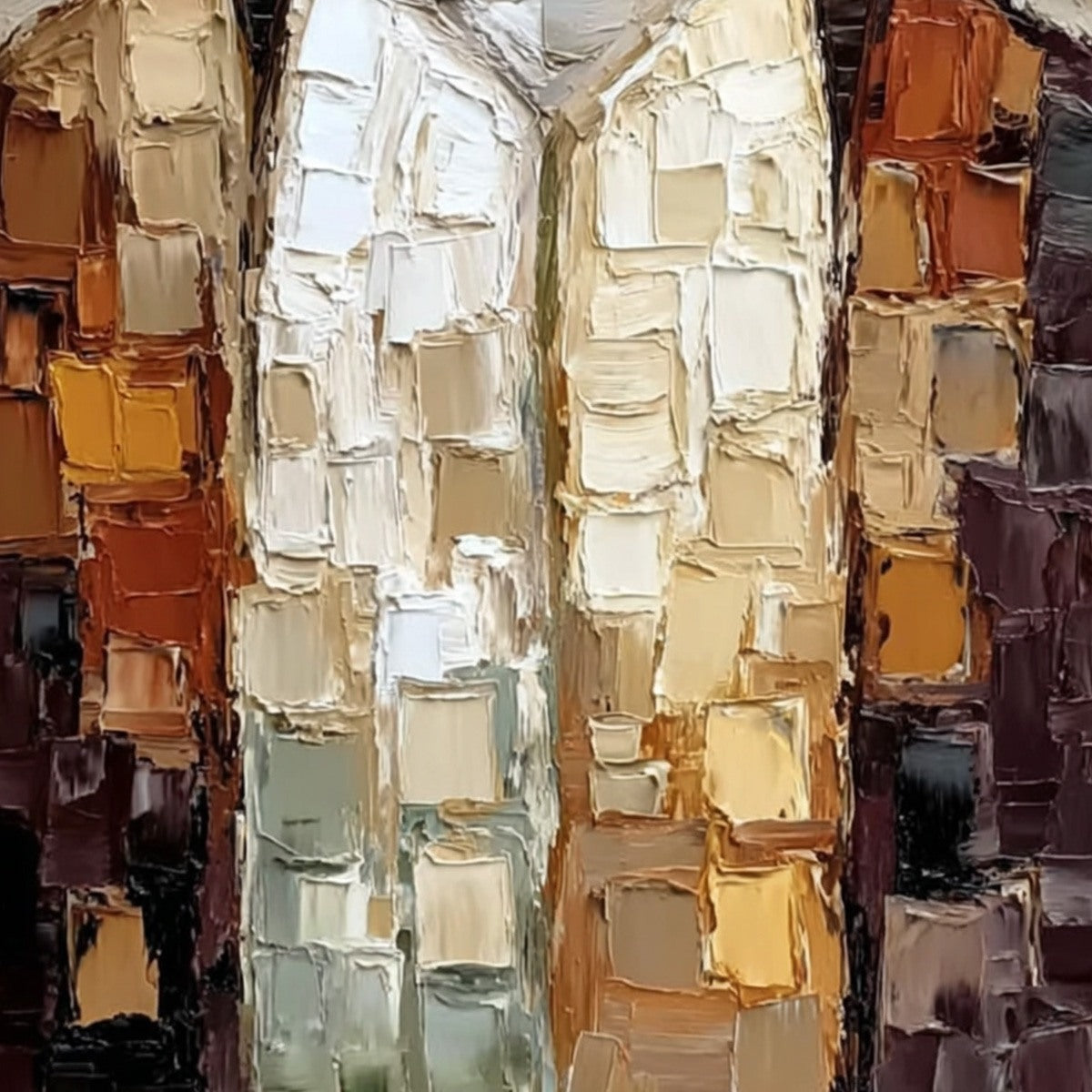 THE COMPANIONS: Textured Abstract Figurative Impasto Oil Painting