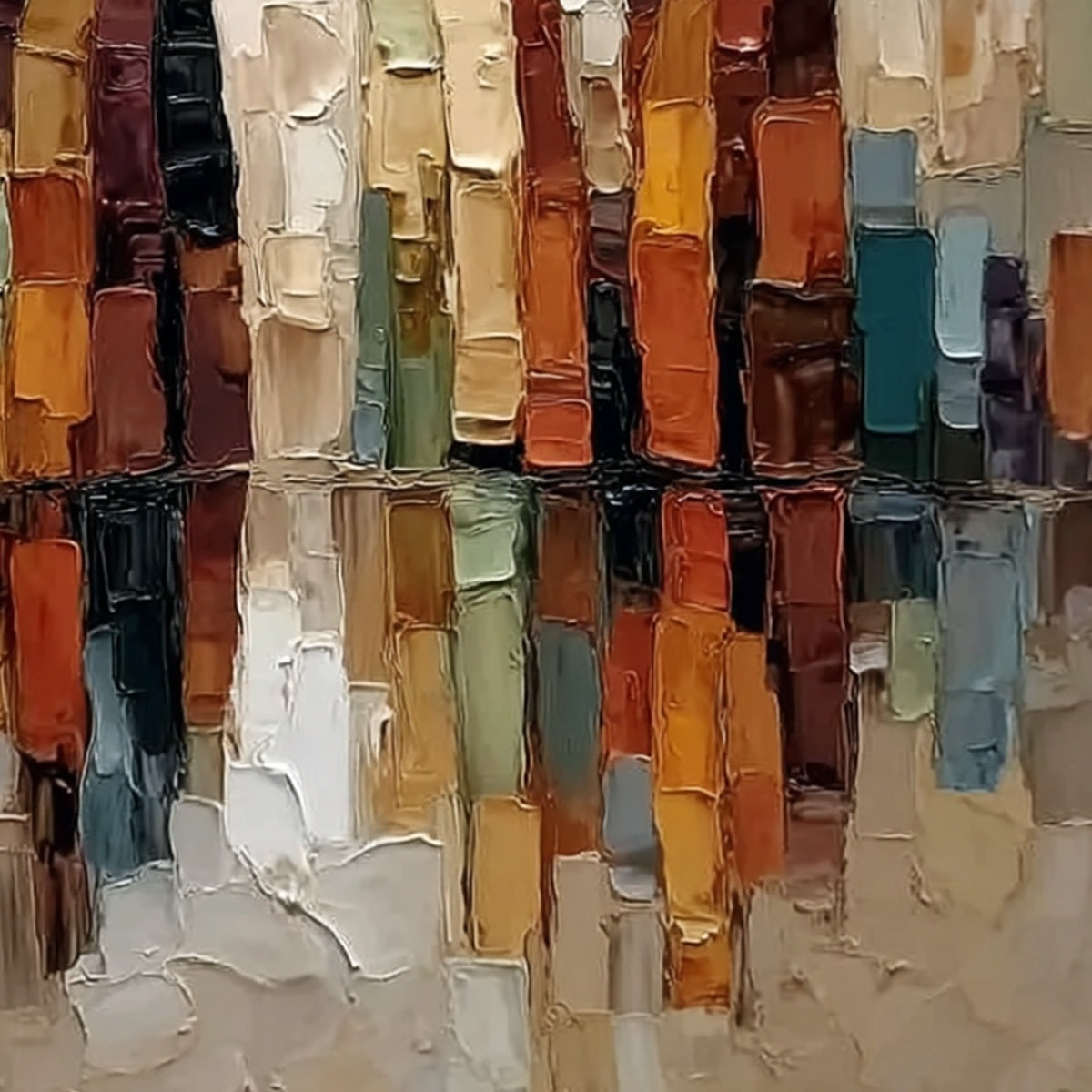 THE COMPANIONS: Textured Abstract Figurative Impasto Painting