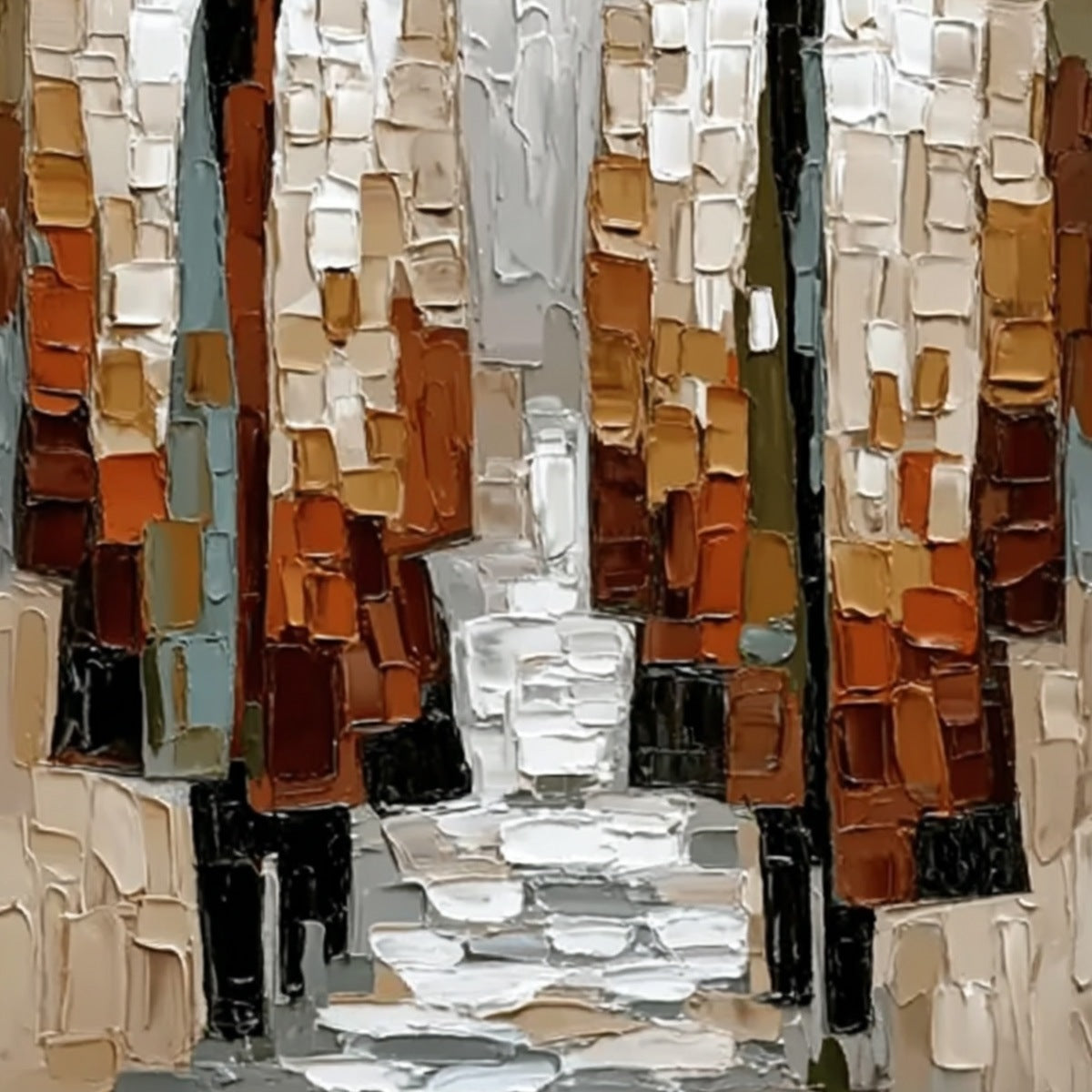 THE COMPANIONS: Textured Abstract Figurative Painting of Two People