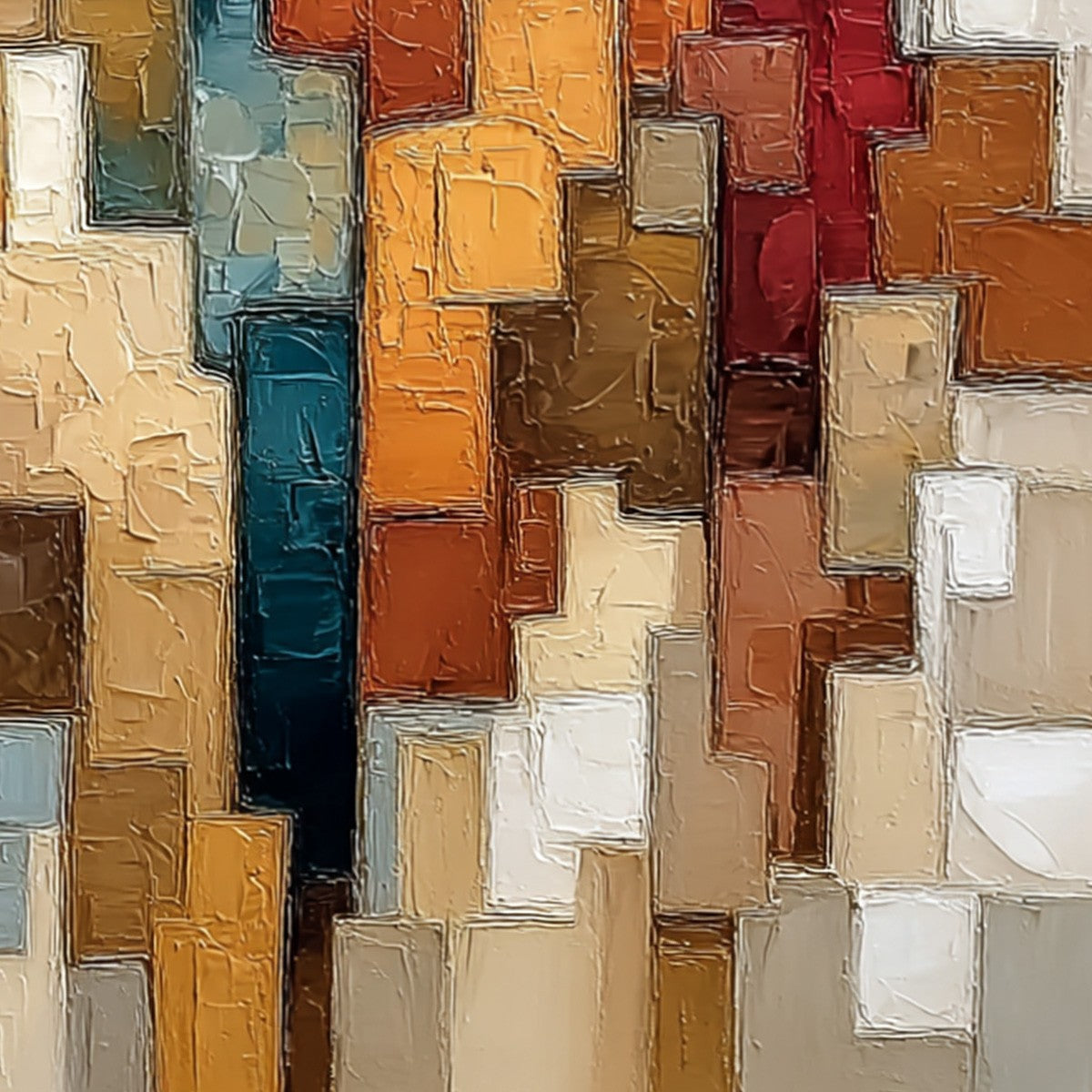 THE COMPANIONS: Textured Abstract Figurative Painting