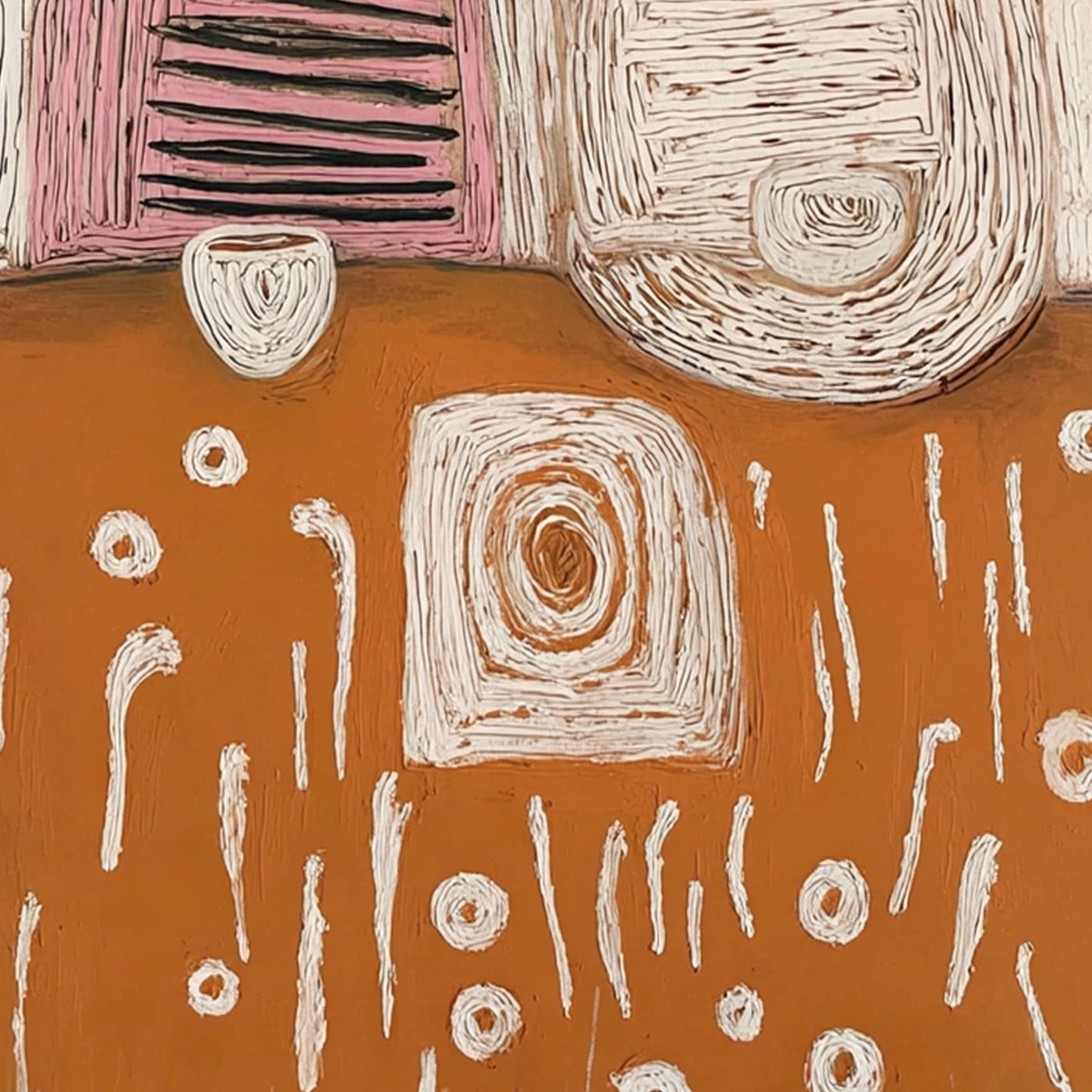 "The Companions" original impasto oil painting, boho figurative terracotta wall art.