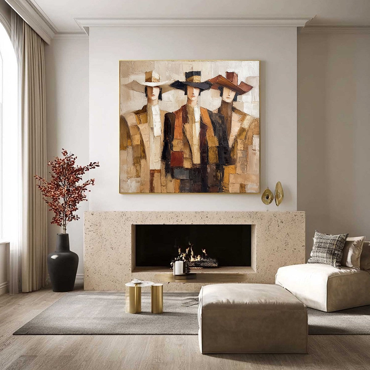 THE COMPANIONS: Textured Figurative Portrait Oil Painting with Palette Knife