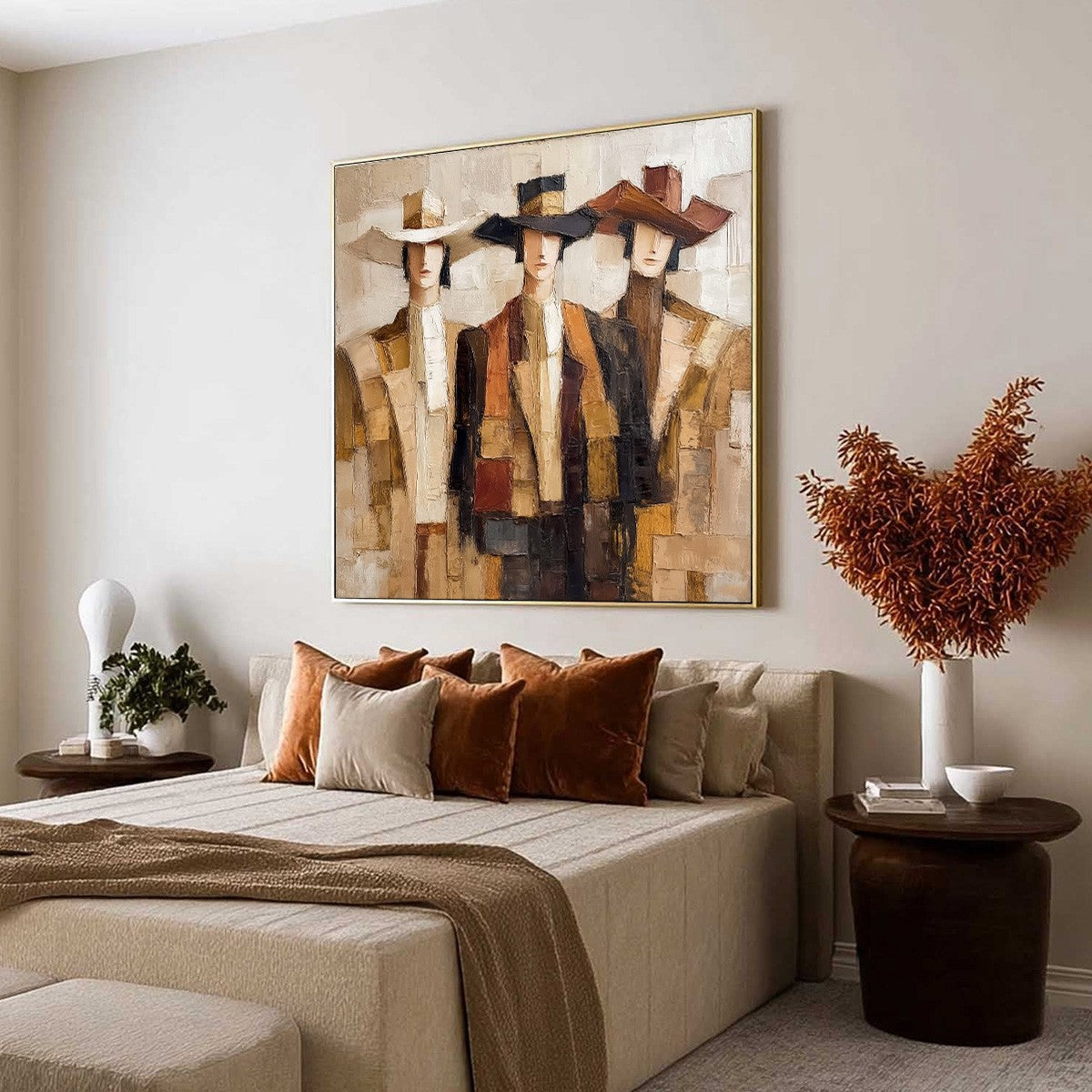 THE COMPANIONS: Textured Figurative Portrait Oil Painting with Palette Knife