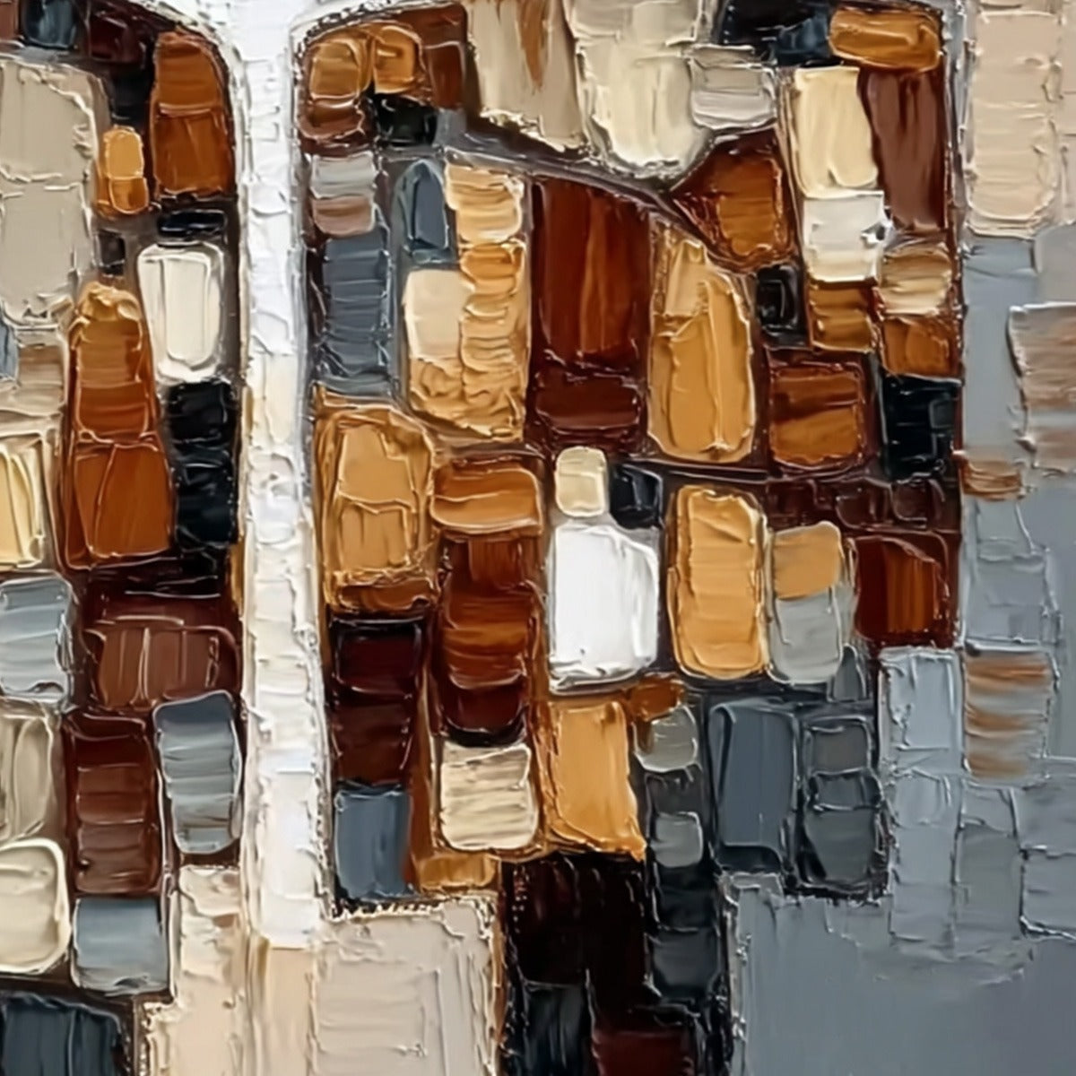 THE COMPANIONS: Textured Impasto Abstract Figures Painting
