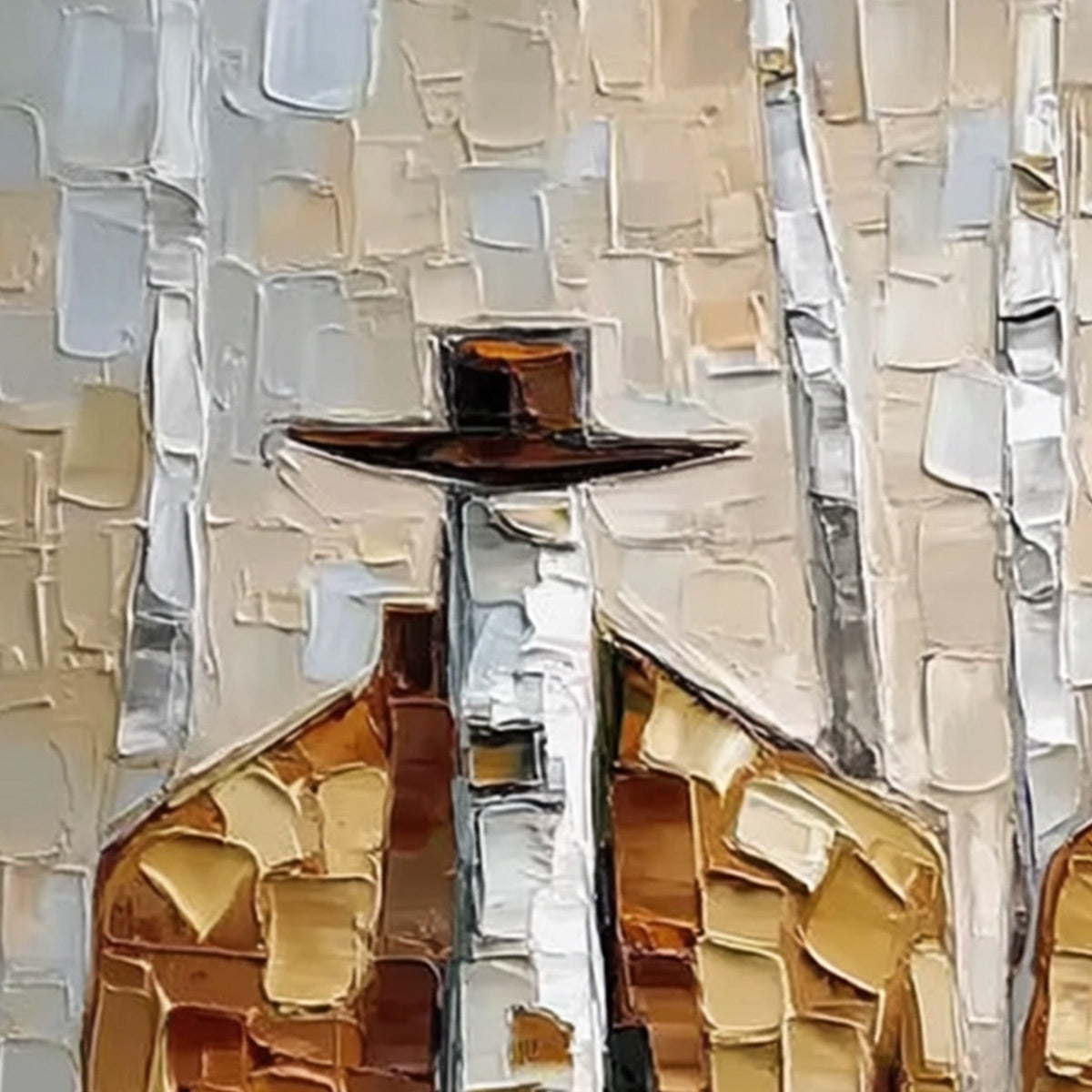 THE COMPANIONS: Textured Impasto Painting of Two Figures in a Forest