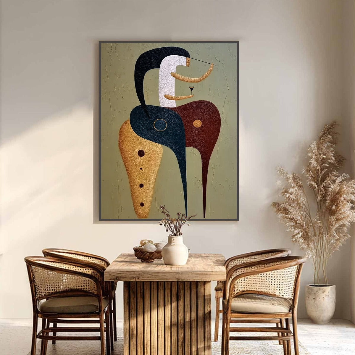 THE CONNOISSEUR: Textured Abstract Figurative Painting for Modern Decor