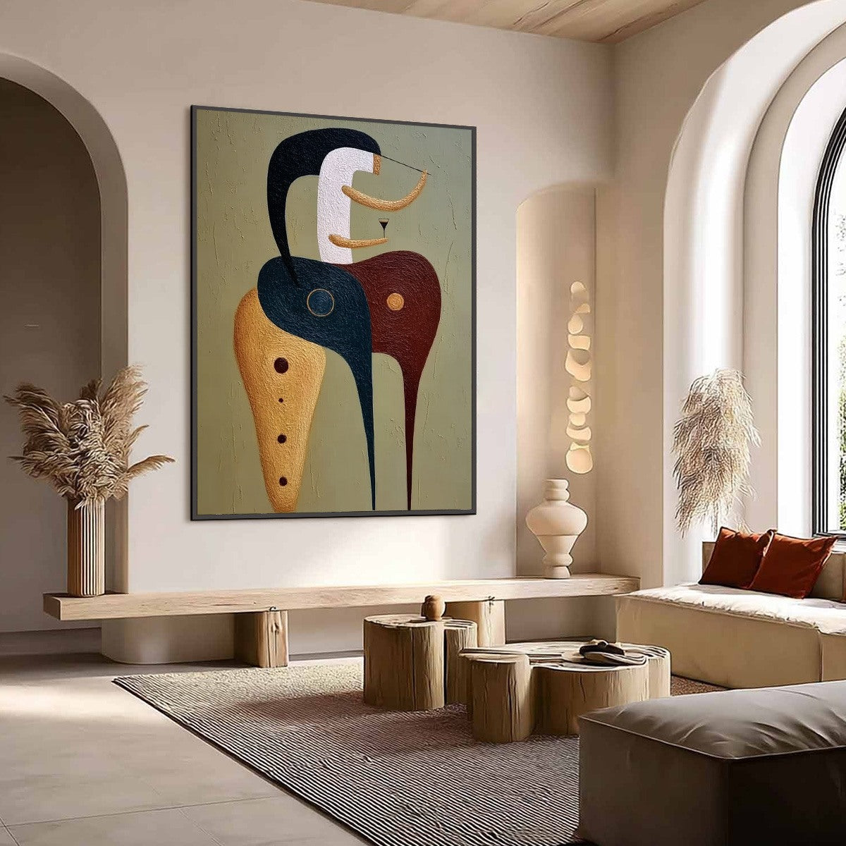 THE CONNOISSEUR: Textured Abstract Figurative Painting for Modern Decor