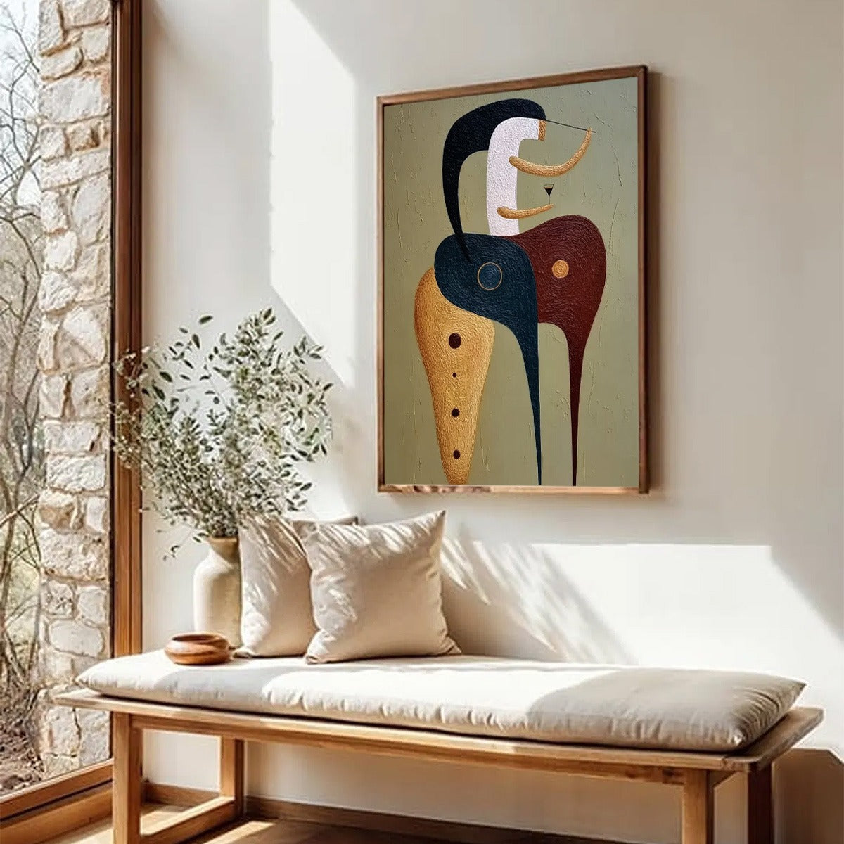 THE CONNOISSEUR: Textured Abstract Figurative Painting for Modern Decor