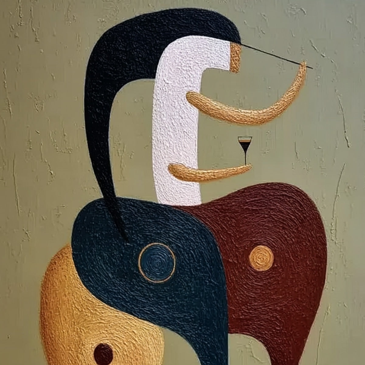 THE CONNOISSEUR: Textured Abstract Figurative Painting for Modern Decor