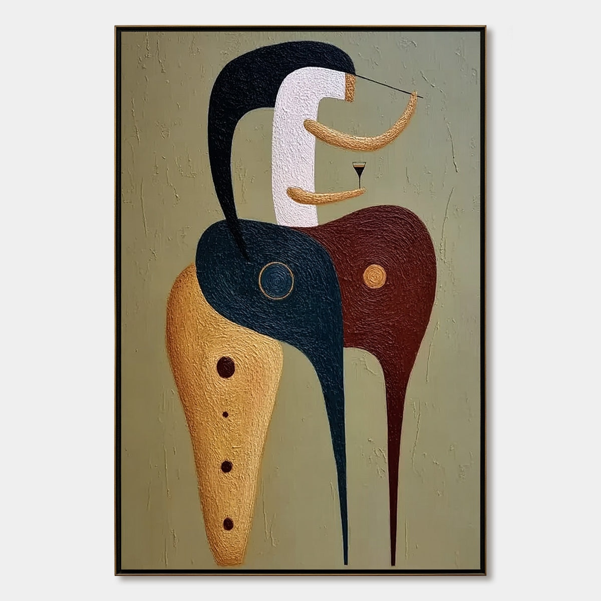 THE CONNOISSEUR: Textured Abstract Figurative Painting for Modern Decor