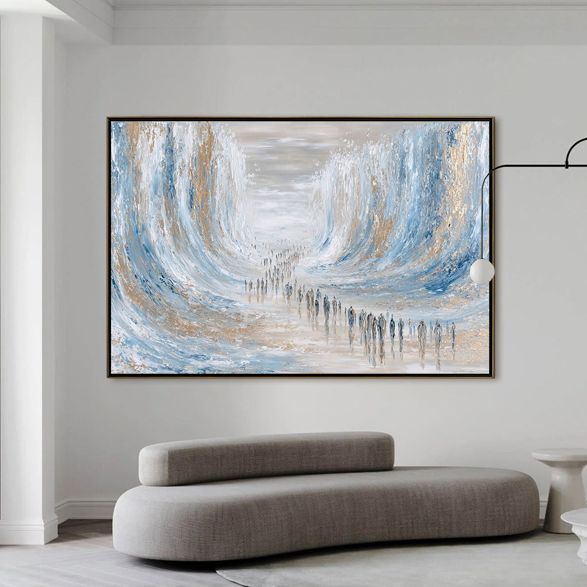 THE CROSSING: Large Textured Abstract Painting of a Human Journey